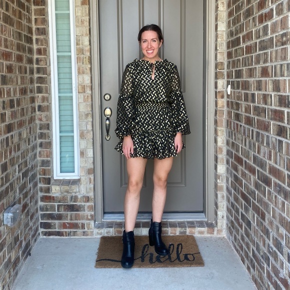 Buddy Love’s ZOZO ELASTIC WAIST MINI DRESS in Coins - Picture 3 of 6